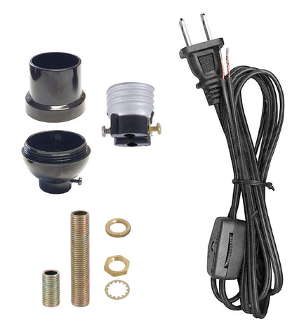 B&P Lamp Keyless Table Lamp Wiring Kit with Plastic Socket and Rotary Switch Lamp Cord