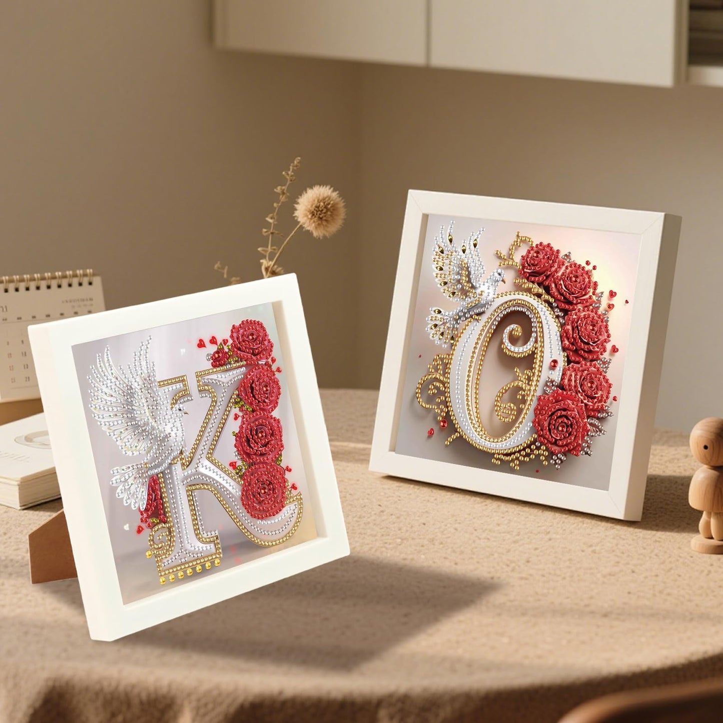 AiYuanzsh 3 Pack 6x6 Display Frames for Diamond Painting, Square Tabletop Stand Picture Frames for Diamond Art Projects and Completed DIY Artwork