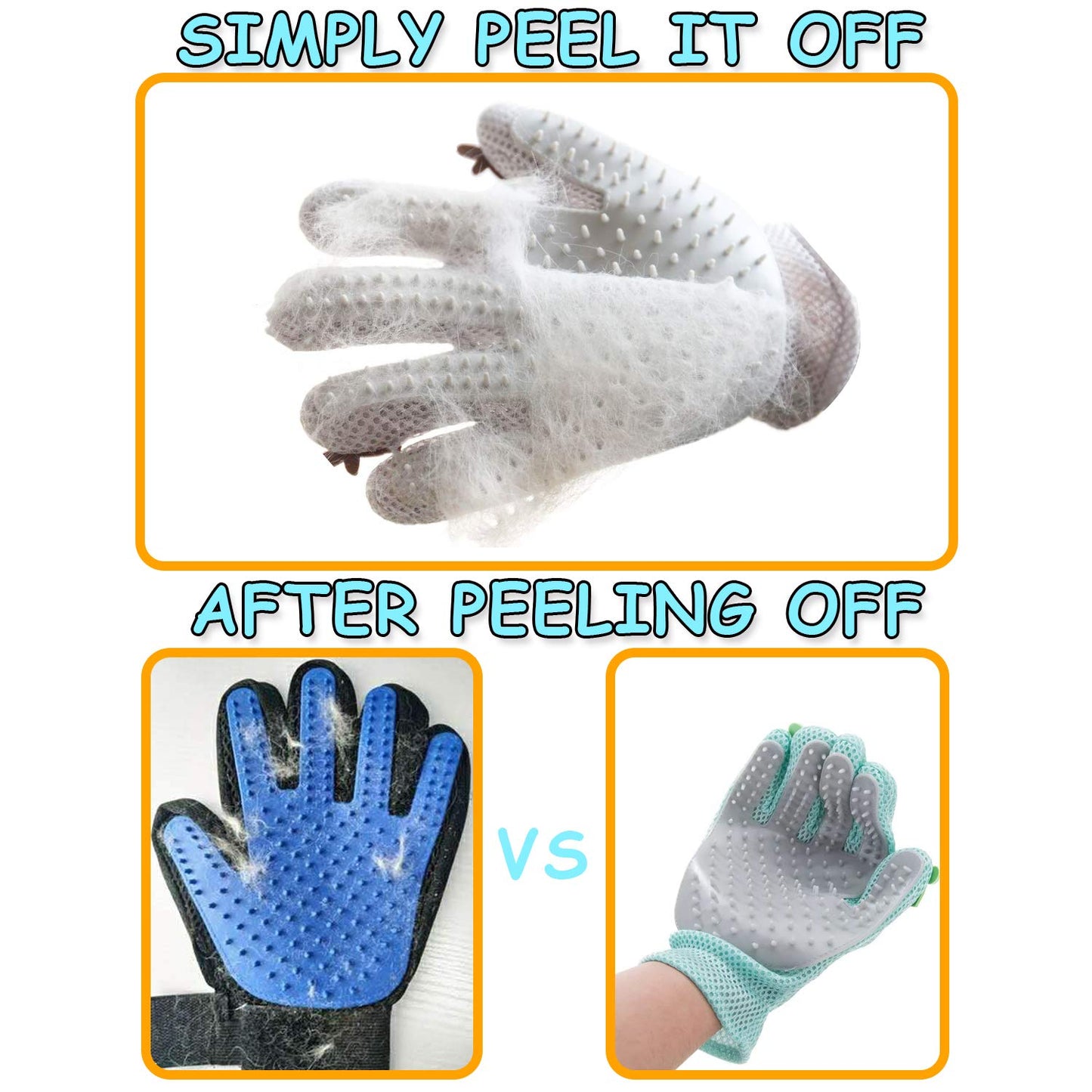 FURBB Pet Grooming Glove - Cat Dog Gentle Deshedding Brush Glove - Efficient Pet Hair Remover Massage Mitt - Enhanced Five Finger Design Perfect for Long Short Fur, Right Hand Pet Bathing (Green)