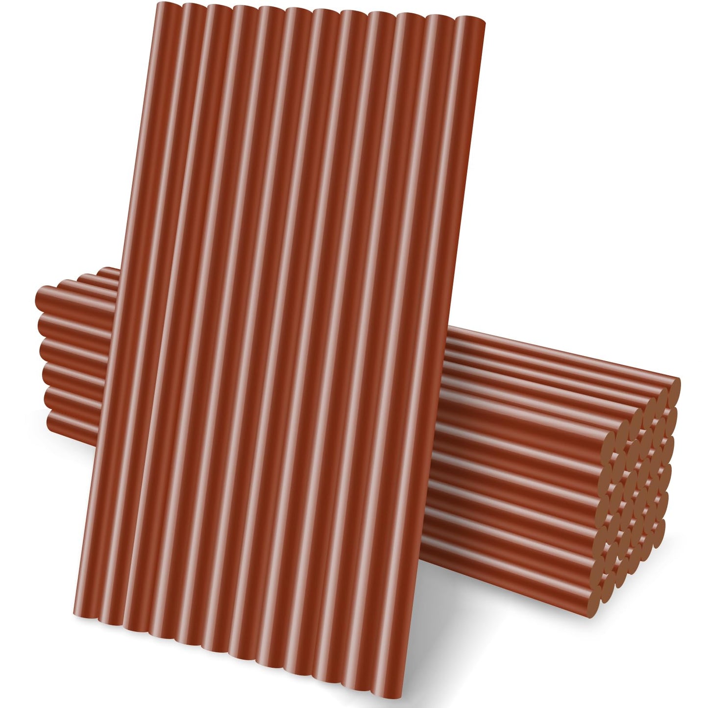Manarty Hot Glue Sticks, 48PCS 0.27" Dia x 8" Long Mini Size Brown Glue Sticks Extra Long Melt Wax for Metal Wood Glass Fabrics DIY Art Craft School Projects Repairing Party Festival Home Decoration
