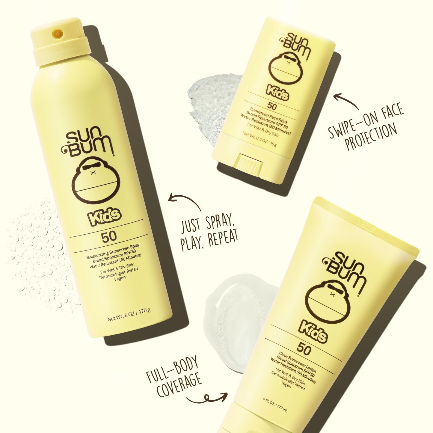 Sun Bum Kids SPF 50 Clear Face Stick Sunscreen - Wet or Dry Skin Application Broad Spectrum Sunscreen with Vitamin E - Hawaii 104 Act Compliant (Without Octinoxate & Oxybenzone) - Travel Size 0.53 oz