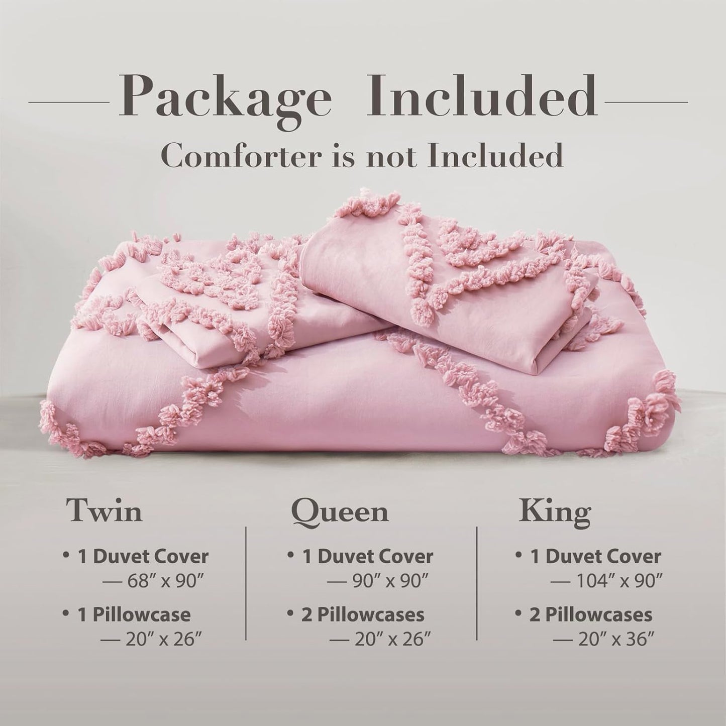 Set 2 Set 68" 90") Oli Anderson Tufted Duvet Cover Twin Size, Soft and Lightweight Duvet Covers for All Seasons, Pieces
