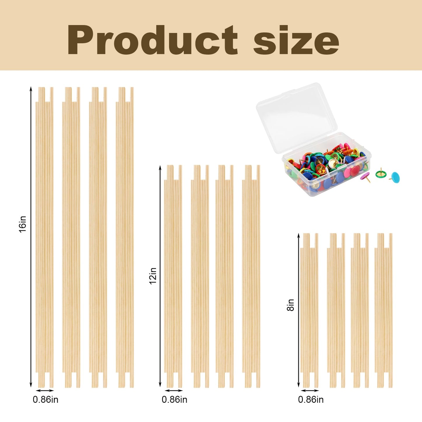 FMTYAOIU 6 Sets Stretcher Bars for Needlework 3 Sizes Wooden Canvas Splicing Stretcher Bars Set with 100 Pins for Crafts Needle Felting Embroidery Thread Frame Set