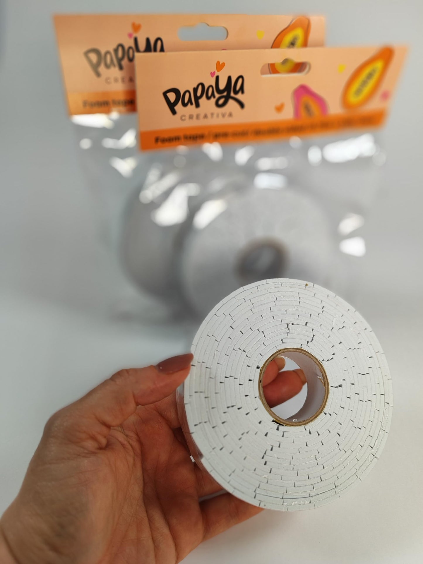 Papaya Pack Pre-Cut Double Sided Foam Tape, 0.75 Inch x 10 Feet, 2mm (Black&White)