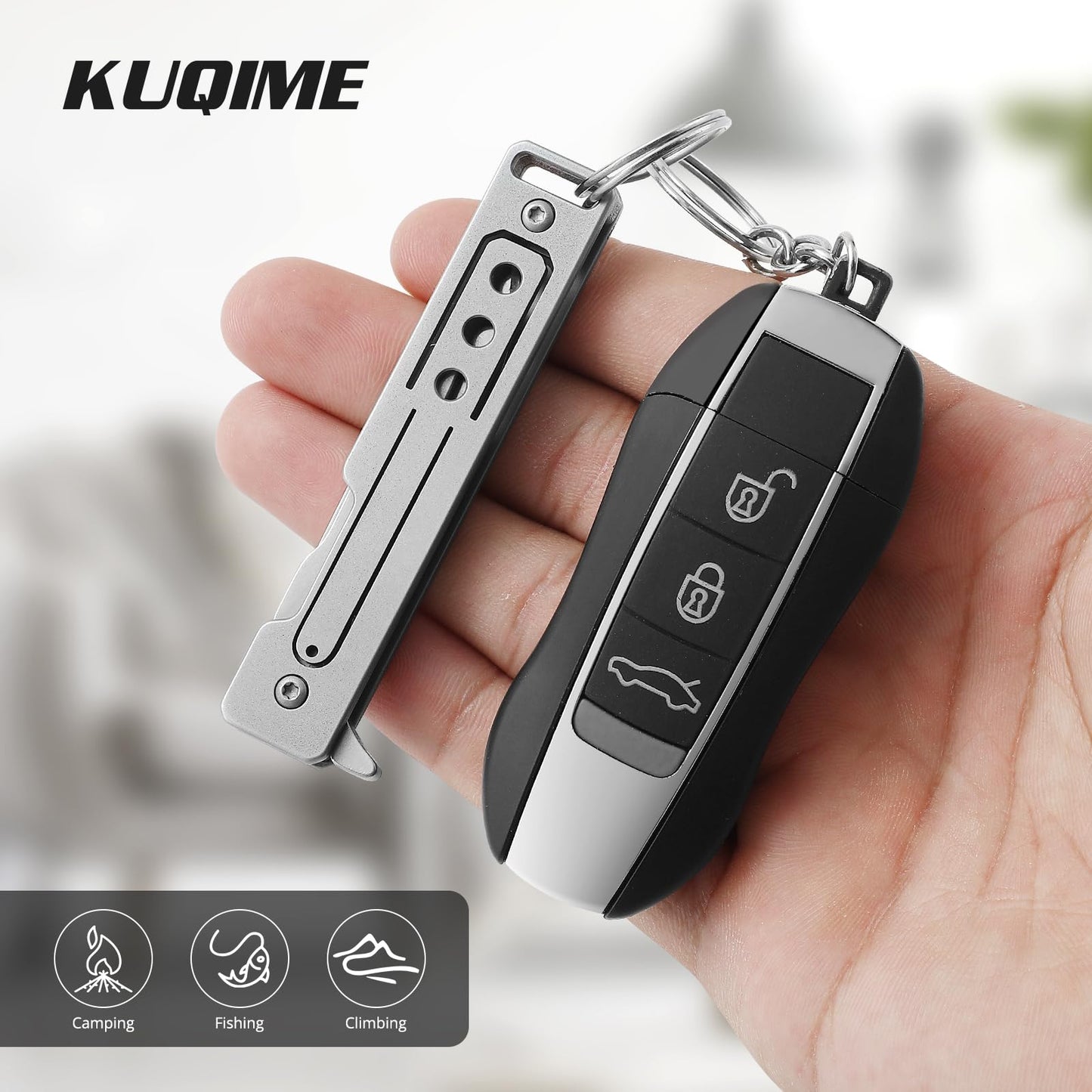KUQIME Men's Outdoor Interchangeable Blade Folding Knife with 10#11 Carbon Steel Surgical Blades - Men's Multi-Purpose EDC Tool for Precision Cutting, Crafting, and Everyday Carry (20 grams)
