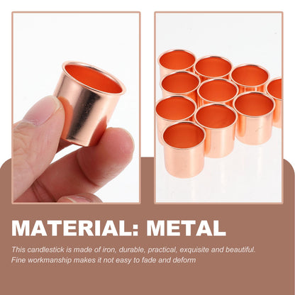 SUPVOX 10pcs Mini Metal Candle Holders Set Electroplated Candle Cups for Party Decor and Dinner Table Centerpiece for Romantic Home Decoration