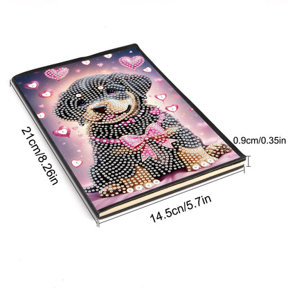 DCIDBEI 2 Pack Diamond Painting Notebooks Dog Cat A5 Blank Diamond Painting Notebook Diamond Art Notebooks Sketchbook Diary Diamond Art Journals Student Office School Supplies (50 Sheets)