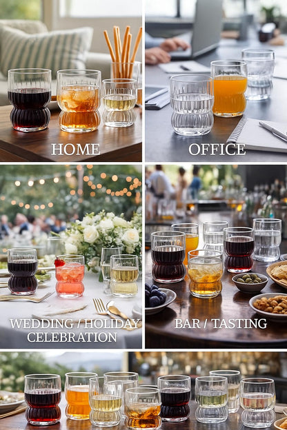 60 Count 12 Ounce ripple Unbreakable Stemless Plastic Wine Cocktail Whiskey Glasses Elegant Durable Disposable Indoor Outdoor Ideal for Home, Office, Bars, Wedding, Holiday, Celebrations, Tasting