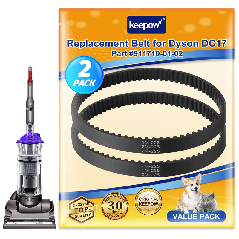 KEEPOW DC17 Replacement Belt Part 911710 01 02 Compatible with Dyson DC17 Animal Absolute Vacuum Cleaner, 4 Pack