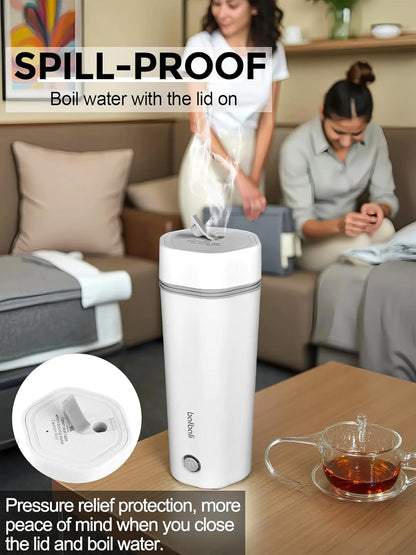 balbali 12oz Travel Kettle - Portable Electric Kettle for Boiling Water - Self Heating Cup/Thermos - Single Size
