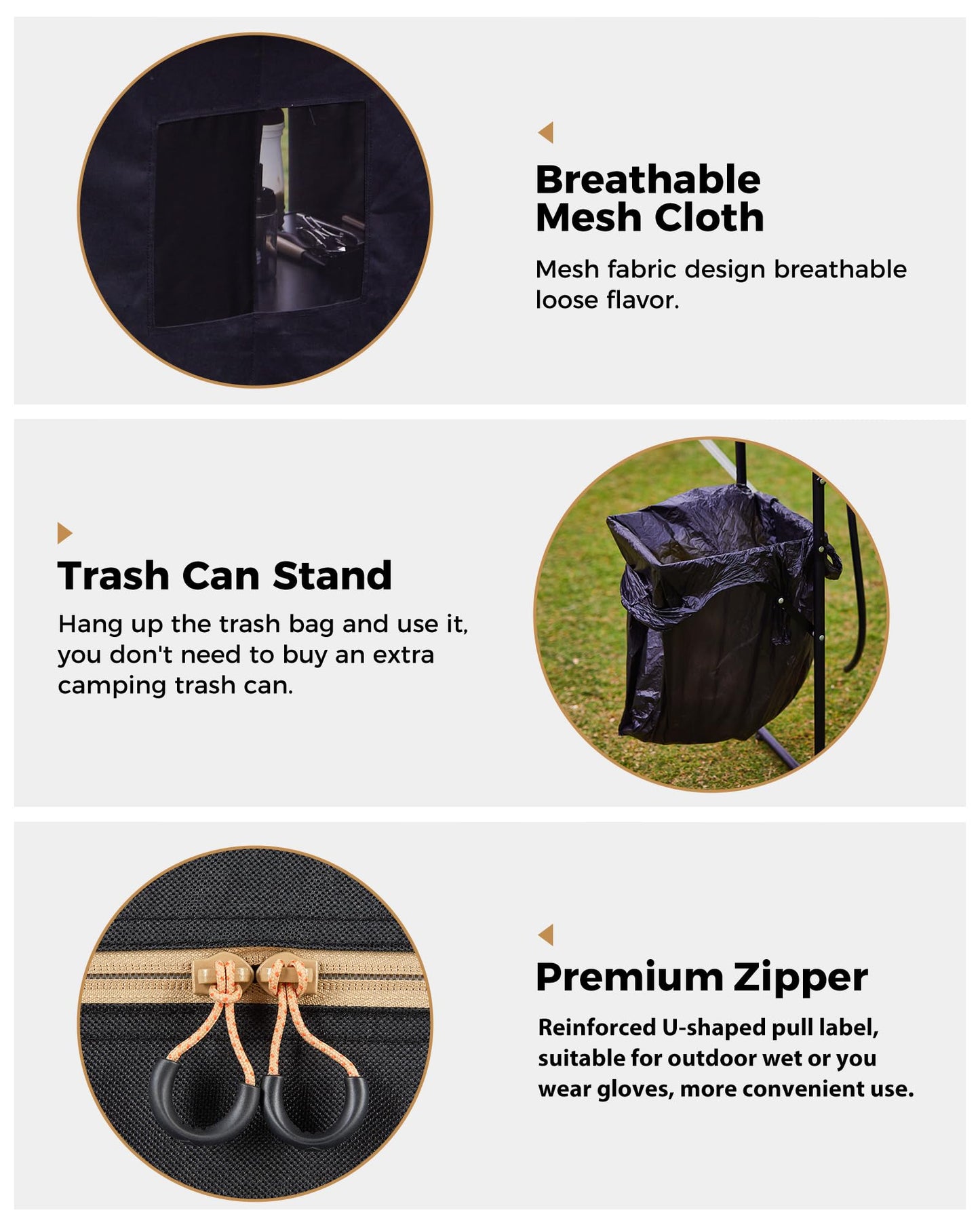 KingCamp Bamboo Camp Kitchen Table, Slide-Out Overland Table with 400L Storage, Portable Outdoor Prep Station with Sink, Windscreen & Lantern Pole for RV, Tailgating, BBQ