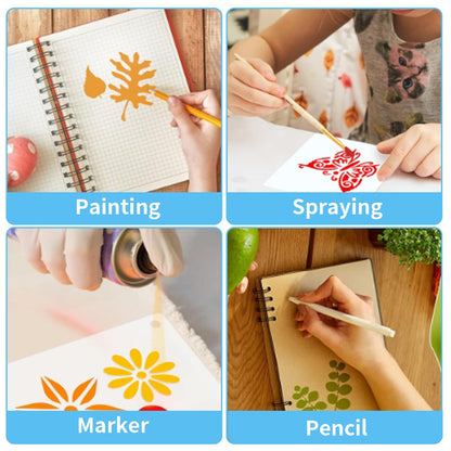 100 Pcs Stencils for Painting on Wood Reusable Stencil Crafts Drawing Templates Floral & Botanical Templates for DIY Art, Home Decor, Wood, Glass, Fabric (2x2 Inch, Hawaiian)