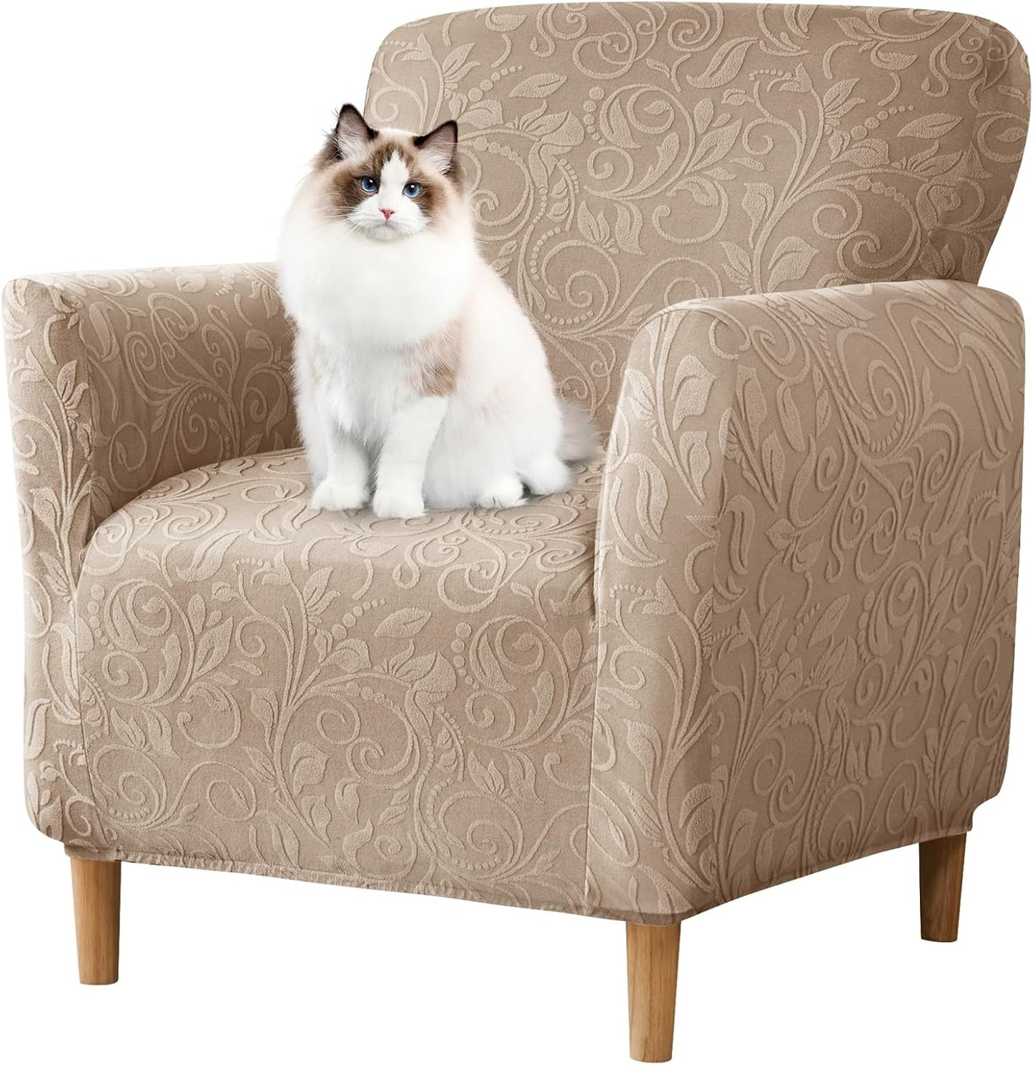 1-Piece Stretch Modern Banquet Armchair Slipcover Accent Chair Covers with Arms Soft Chair Slipcovers for Living Room