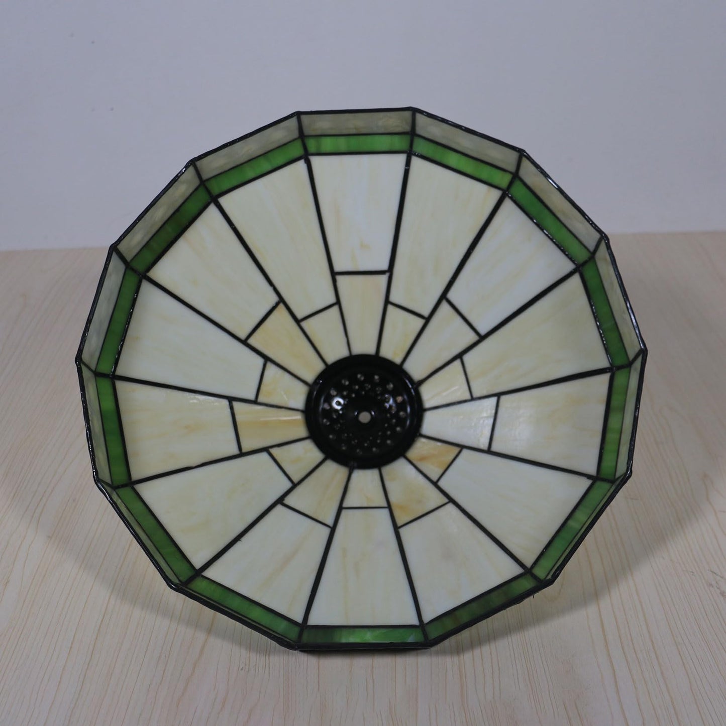 Errzom Tiffany Lamp Shade 16 Inches Wide Accessories Replacement Only Yellow Stained Glass Mission Style Lampshade for Table Lamp Pendant Light Floor Lamp