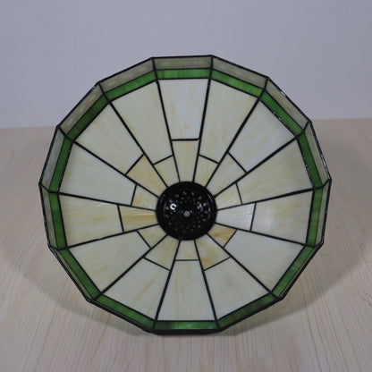 Errzom Tiffany Lamp Shade 16 Inches Wide Accessories Replacement Only Yellow Stained Glass Mission Style Lampshade for Table Lamp Pendant Light Floor Lamp