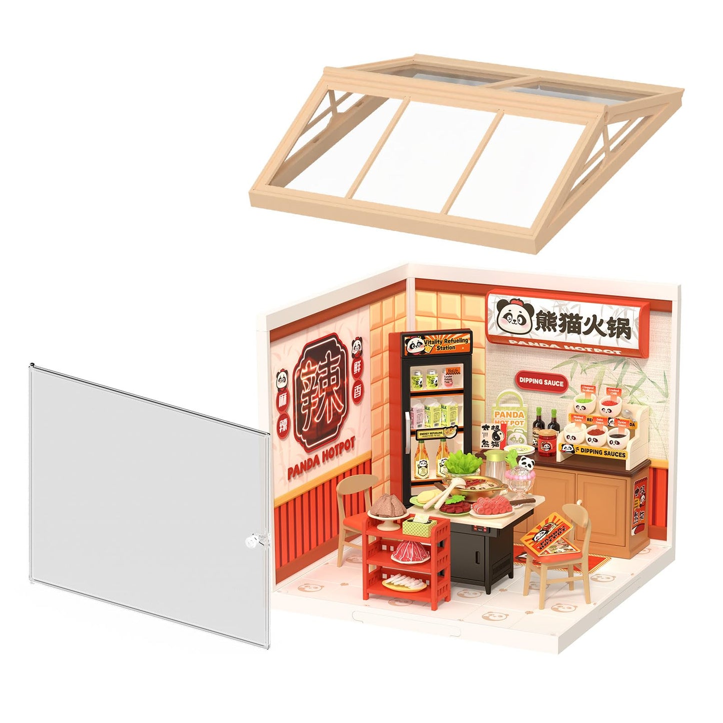 Rolife Super Creator House Building Playset Bundle- Hot Pot & Roof & Door