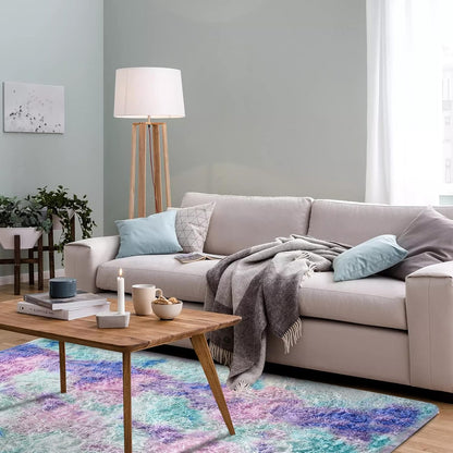 5' 8') A Nice Night Shaggy Fluffy Faux Fur Area Rug Door Mat,Tie Dye Style,Softest, Luxurious Shag Carpet Rugs