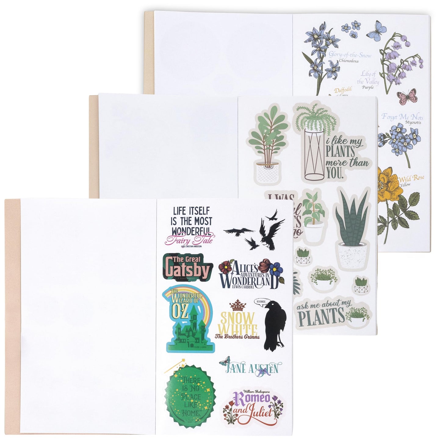 Steel Mill & Co Assorted Sticker Book, 35 Sheets with Hundreds of Paper Stickers, Aesthetic Icons, Bookish Quotes & Illustrations, Planner & Journal Stickers with Elastic Closure (Volume 1)