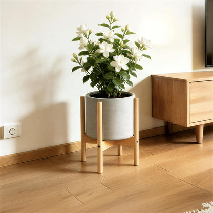 12 Inch ALIGADO Bamboo Plant Stand Indoor, for Up to Pots, Built to Fit Corners, Sturdy & Stable Design, Natural Wood