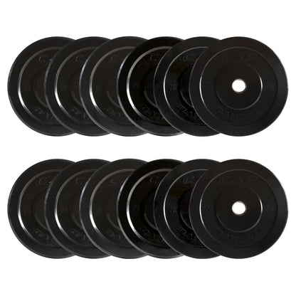 CAP Barbell 370 lb Elite Olympic Bumper Plate Set, Black