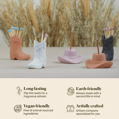 Paddywax Nashville Cowboy Boot Candle Collection Scented Soy Wax in Ceramic Vessel, Home Décor Candle for Living Room, Bedroom & Office, Western Inspired, 6 oz, Bergamot & Mahogany