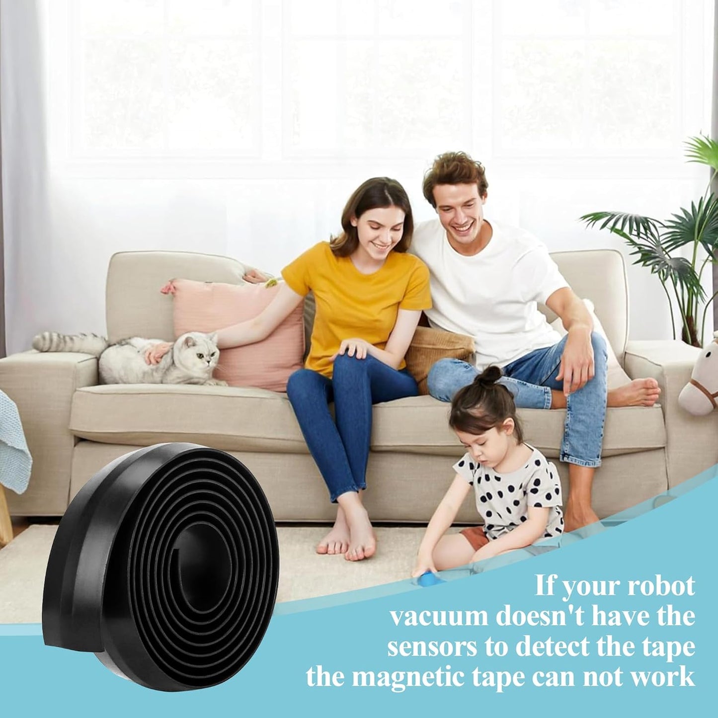 Bot Magnetic Boundary Marker Strip 13ft, Replacement Tape for Eufy, Roborock, Neato, Shark Robot Vacuums