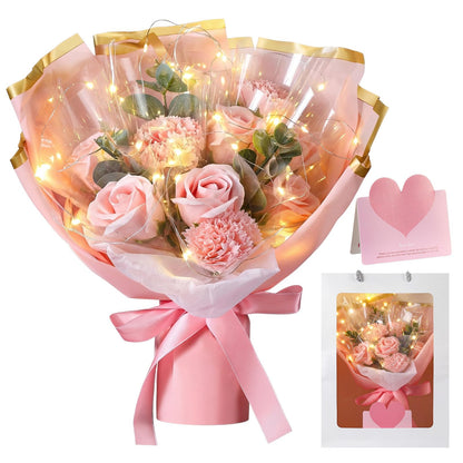 Thiccywoov Mother's Day Flower Bouquet Kit for Her 2026 DIY Artificial Flower Bouquets Rose Bouquet Gift with Bag for Birthday, Anniversary Present for Wife Grandma