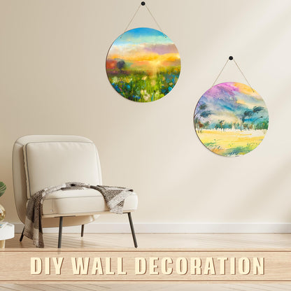 Suzile 10 Pcs 18 Inch Round Wood Circles for Crafts Unfinished Wooden Blank Signs Wood Circles for Craft Round Wood Disc for DIY Valentines Gift for Home Decor Painting