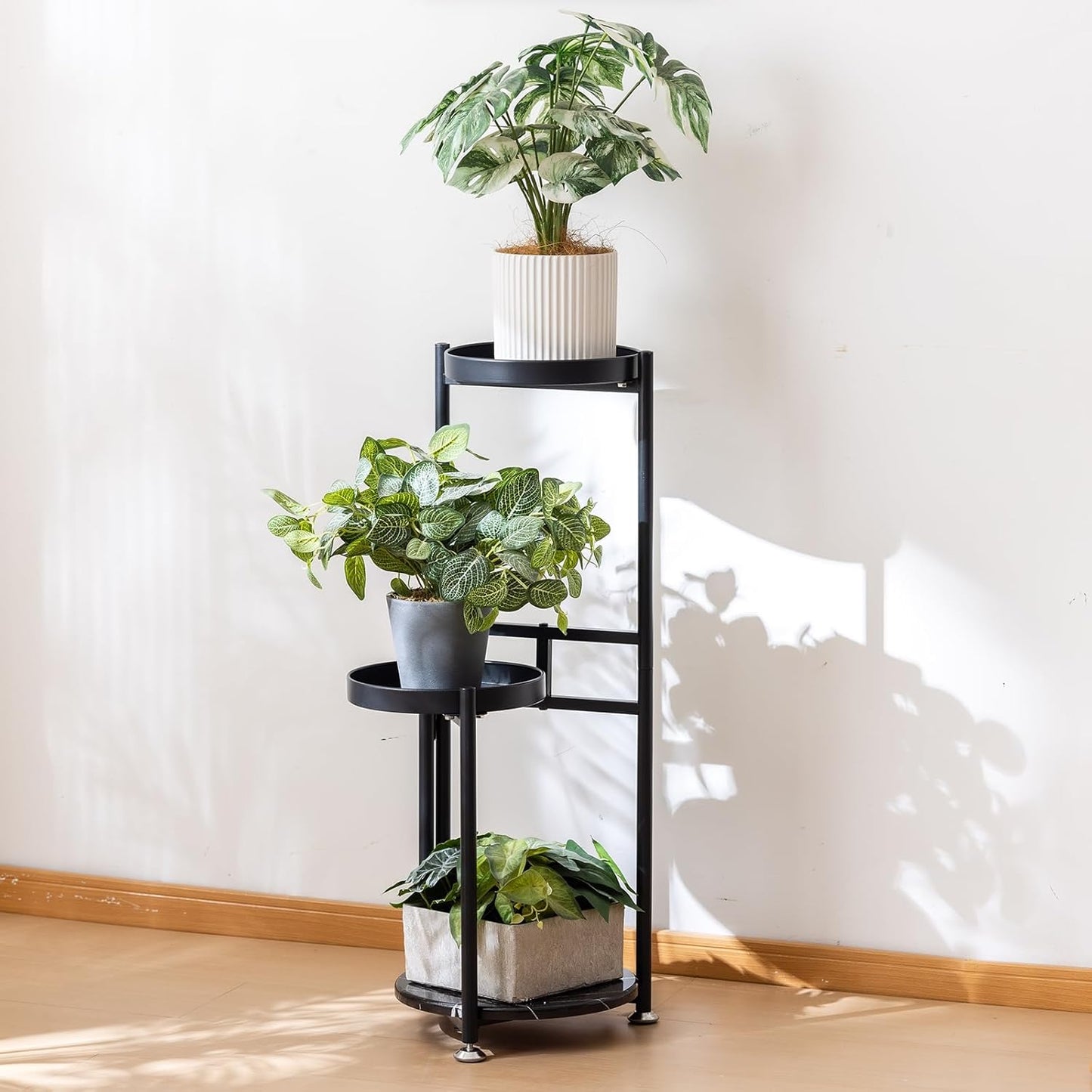 3 CHPHI Tier Plant Stand, Tall Metal Shelf Holder for Indoor, Outdoor Display Rack Flower Pot Stand for Corner Living