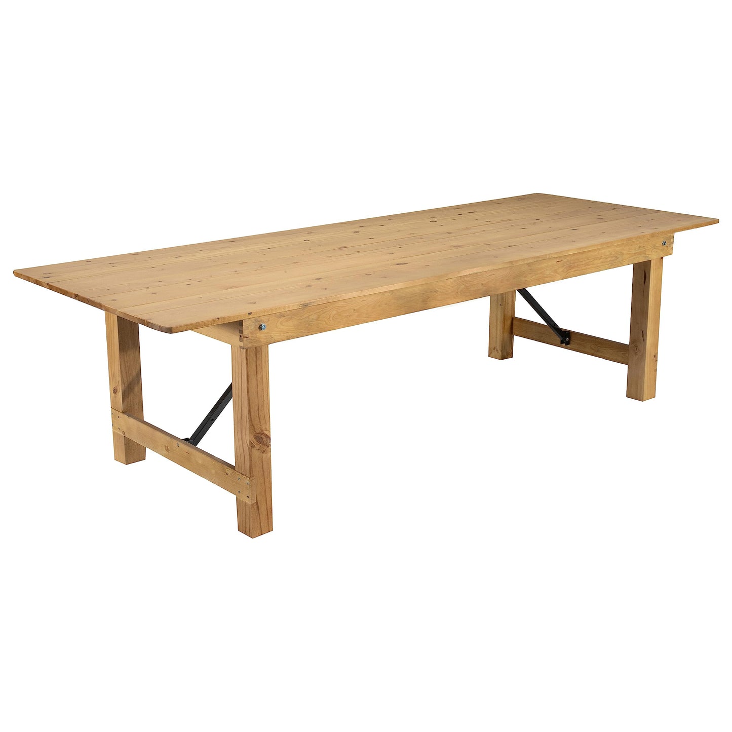 Taylor & Logan Ingles 9' x 40" Rectangular Antique Rustic Light Natural Solid Pine Folding Farm Table