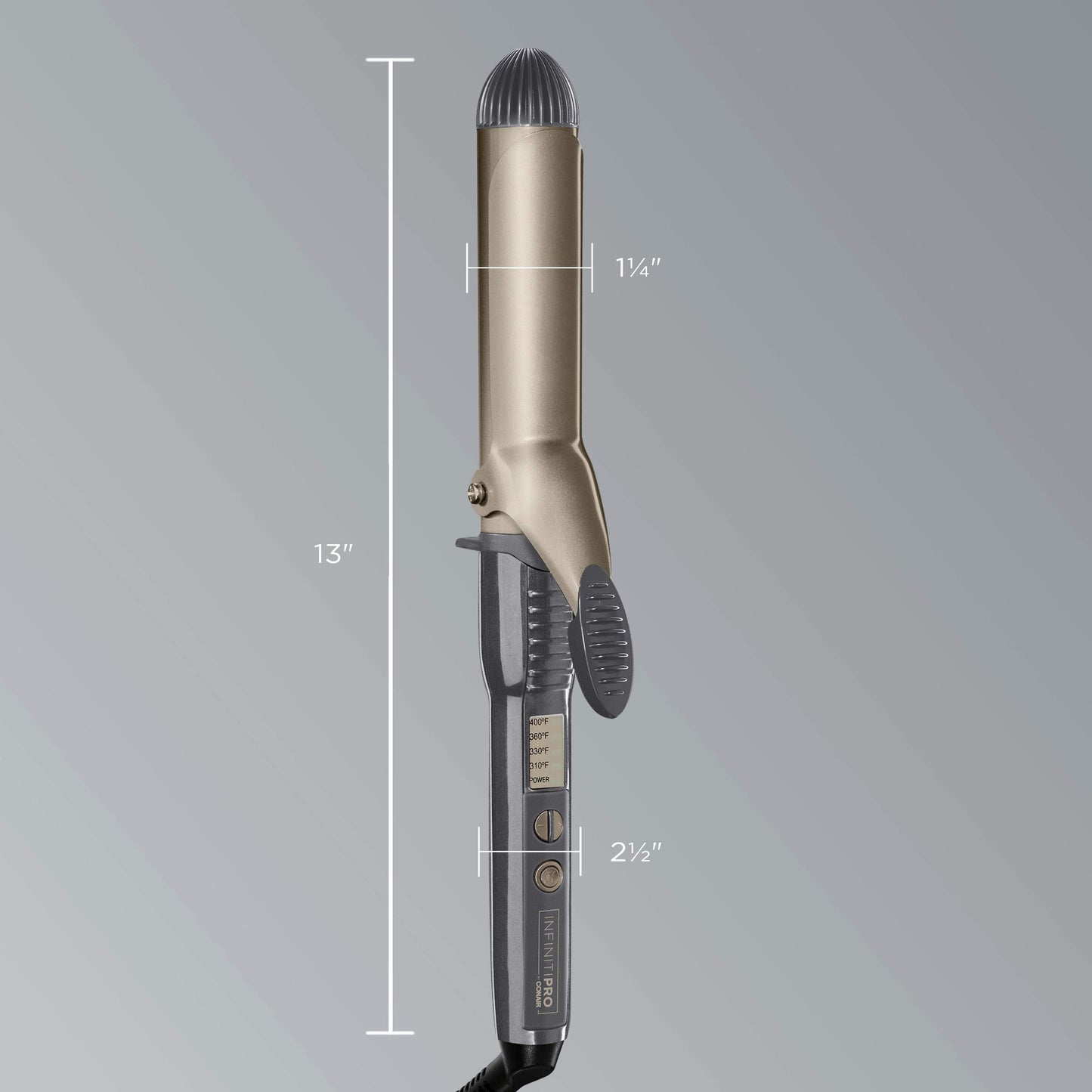 CONAIR INFINITIPRO Tourmaline 1 1/2-Inch Ceramic Curling Iron, 1 ½ inch barrel produces soft waves – for use on medium and long hair