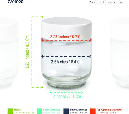 Euro Cuisine Glass Jars for Yogurt Maker, Set of 8