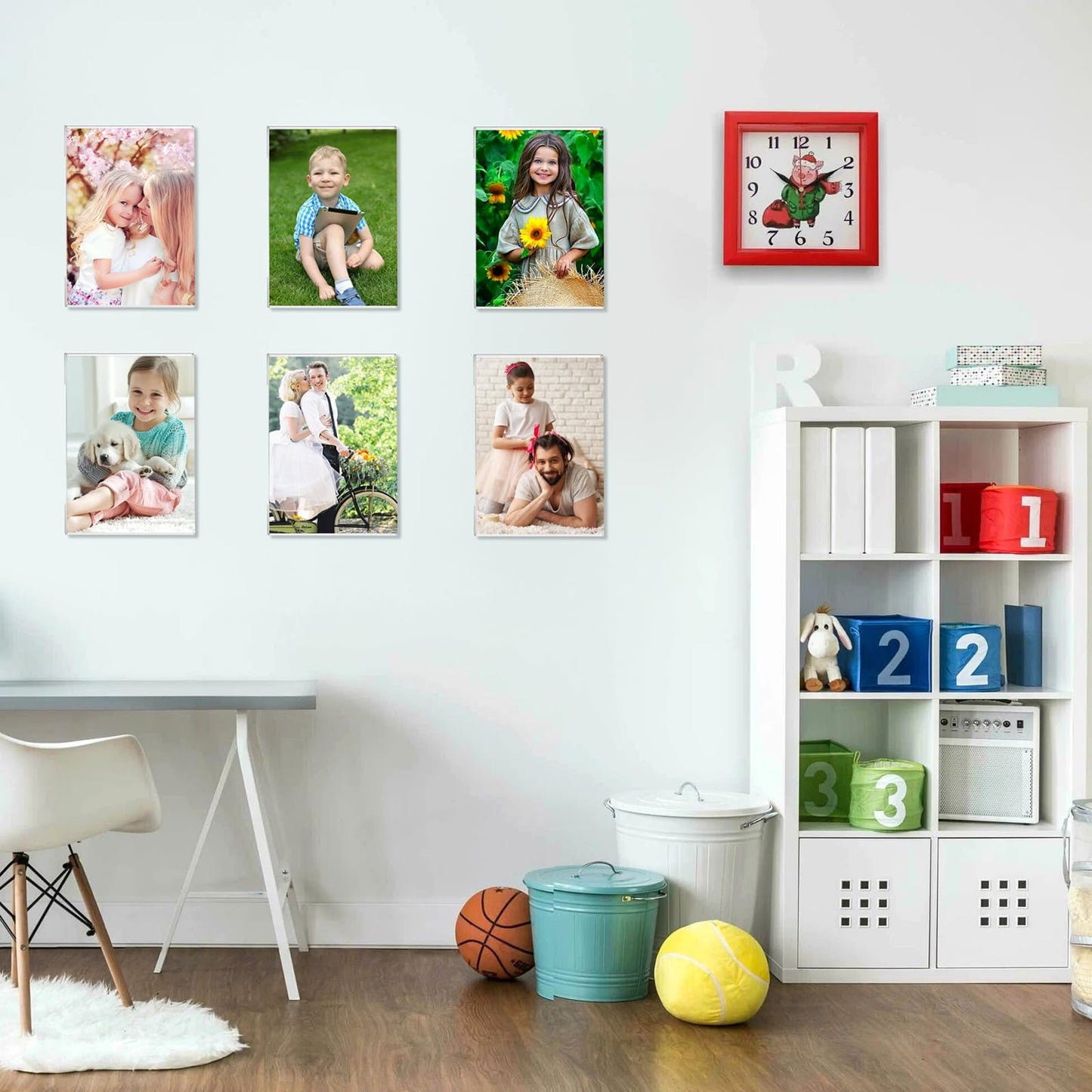 Ludery 11x17 Acrylic Picture Frames,Set of 4 Clear Photo Frame for Wall,Clear Frameless picture Frames 11 x 17,Floating Hanging Picture Frames 11 x 17 for Home, School, Office