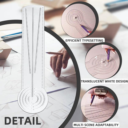 MIUPOO 3 in 1 Clear Acrylic Mandala Tool Ruler,Mandala Dot Art Circle Maker,Ruler Tool Holes,Geometric Drawing Stencil,Geometric Art Painting Ruler with Measuring Marks,1Piece.