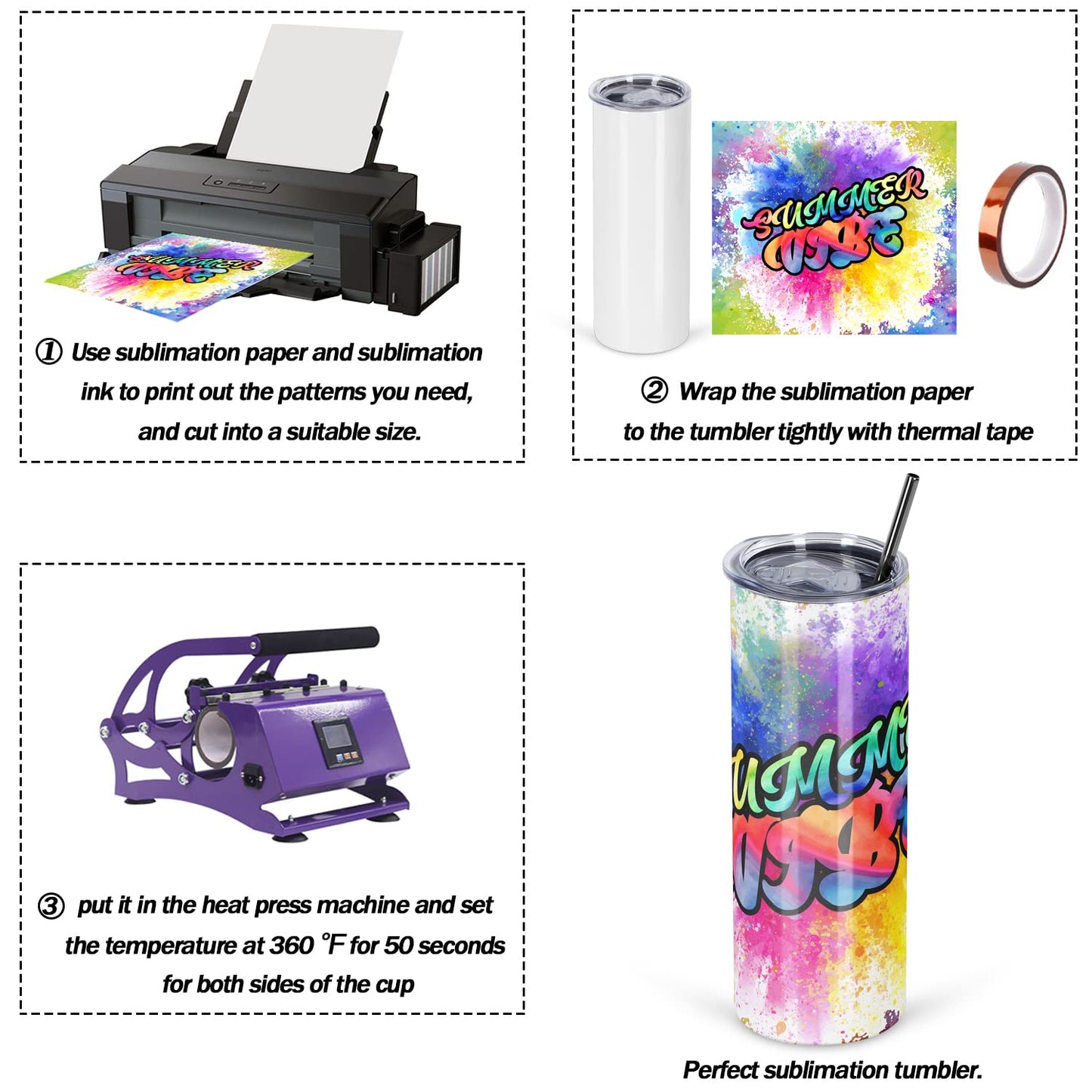 Micellwuu 50 Pack Sublimation Tumblers Bulk 20 oz Skinny Straight，Stainless Steel Sublimation Blanks Cups White, Individually Boxed