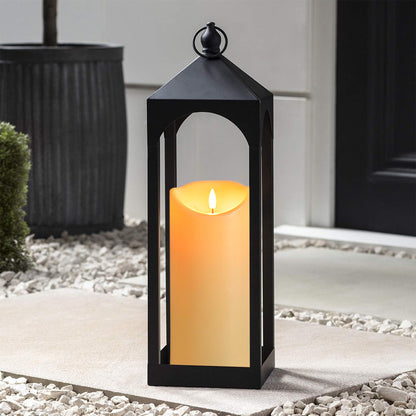 Mingfuxin Outdoor Flameless Candles with Remote - 9“×4” Large Waterproof Battery Operated Candles with Timer, Flickering LED Pillar Candle for Indoor Outdoor Larterns, Porch, Long Lasting, Set of 2