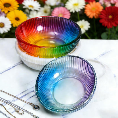 Large Bowl Resin Mold, Round Striped Deep Bowl Epoxy Resin Casting Mold, Big Container Storage Mold for Jewelry Candle Holder, Concrete Molds Succulent Pot Makeup Organizer, Home Decoration