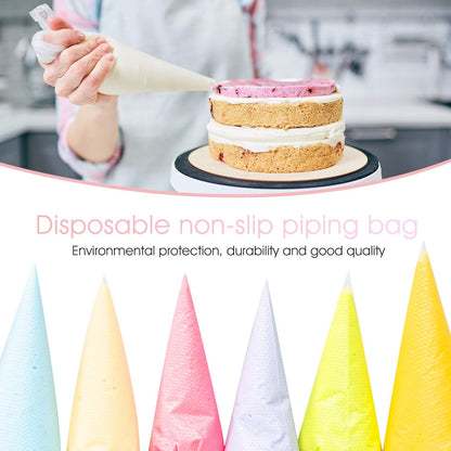 VolksRose 18-Inch Disposable Piping Bags - 100 Pcs Anti-Burst, Non-Slip Design for Cake Decorating & Icing