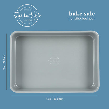 Sur La Table Kitchen Essentials Bake Sale 9 X 13 Inch PFOA, PFAS, PTFE Free Nonstick Roaster/Cake/Baking Pan - Linen White