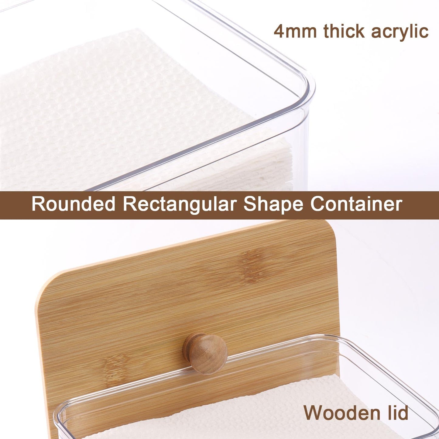 Tbestmax Acrylic Dryer Sheet Holder Container for Laundry Room Dryer Sheet Dispenser with Bamboo Lid