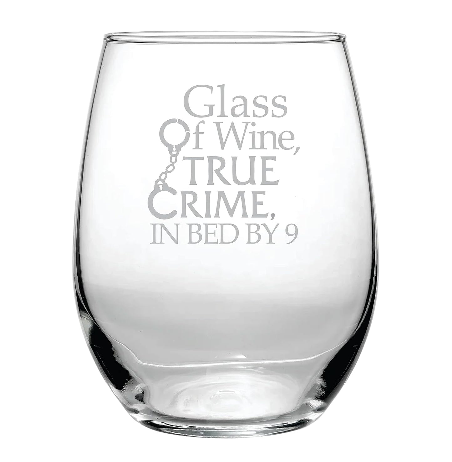 Funny Birthday Wine Glass Gift, 15 oz Glass of Wine, True Crime Theme for Detective Fans, High Quality Women's Gifts