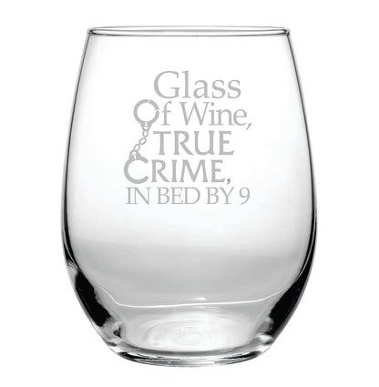 Funny Birthday Wine Glass Gift, 15 oz Glass of Wine, True Crime Theme for Detective Fans, High Quality Women's Gifts