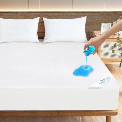 Skiennix Full Size Mattress Protector - Waterproof & Breathable Terry Topper Pad | 14'' Fitted Cover