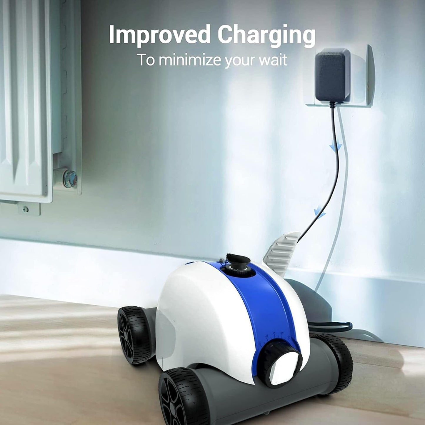 2-Prong 12.6V 1A AC/DC Adapter for AIPER Smart Seagull 600 Cordless Robotic Pool Vacuum Cleaner