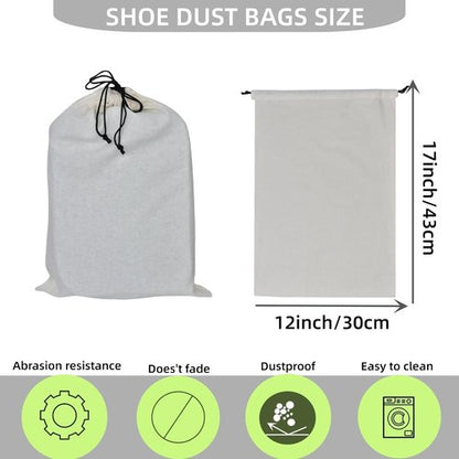 GONGKANGYUAN Shoe Bags for Travel - Flannel Drawstring Pouch for Men & Women | 2 Pack