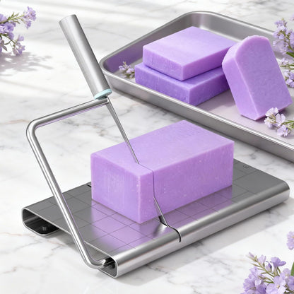Soap Cutter Kit for Soap Making - Equipped with 10PCS Mesh Soap Bags Set,Stainless Steel Soap Slicer Machine with Scale | Soap Cutting Tool Professional for DIY Handmade Soap and Candle,Bar Soap Pouch