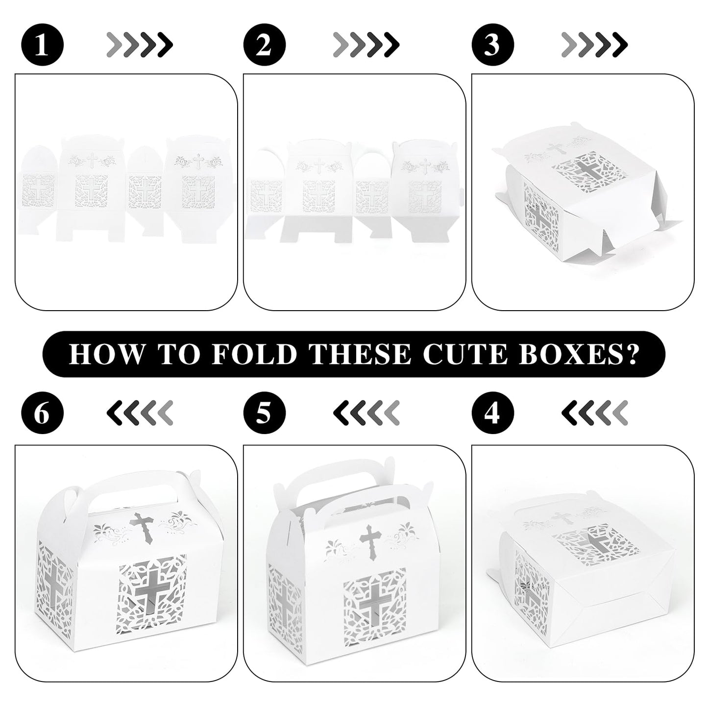 KAZIPA 12PCS Party Favor Bag Boxes, Goodie Favor Boxes for Treats Cookies Candies, Ideal for Theme Birthday Party, 6.5x3.5x3.5 Inches(White)