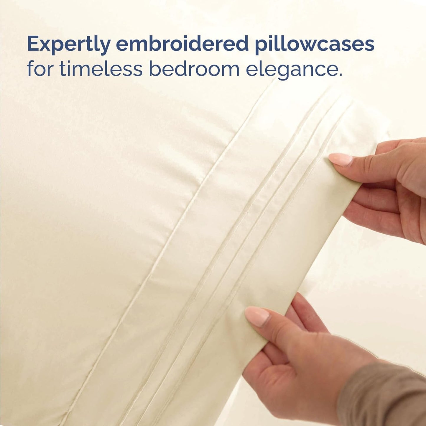 Skiennix Twin Size Sheet Set - Comfy Cooling Bed Sheets - Ultra-Soft, Deep Pockets, Wrinkle-Free - Off White