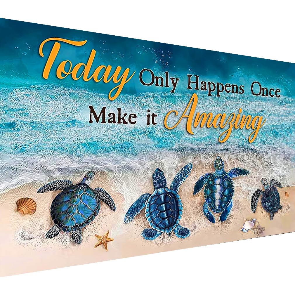 croshom Large Diamond Art Kits for Adults, Sea Turtle Large Diamond Painting Kits for Adults, Summer Diamonds Art Kit for Adult, 5D DIY Full Round Drills Craft for Gifts, Home Wall Decor 27.6"x15.7"