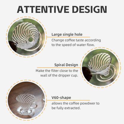 Coffee Dripper, Reusable Pour Over Maker with Handle, Slow Brewing for Cafe, Travel, Home & Offices, 02